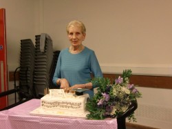 Betty Ferguson with her birthday cake