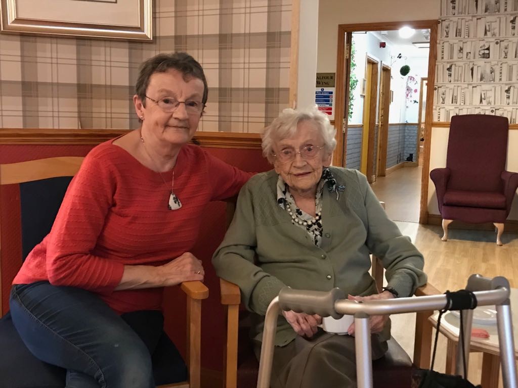 Former Branch member and Treasurer Agnes O’Gorman with her daughter, Jean Douglas, who was visiting her